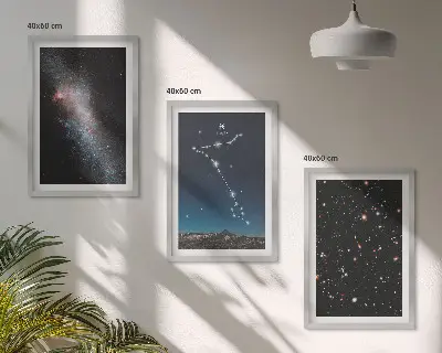 Set de tablouri decorative peisaje cosmice cu galaxia Pești