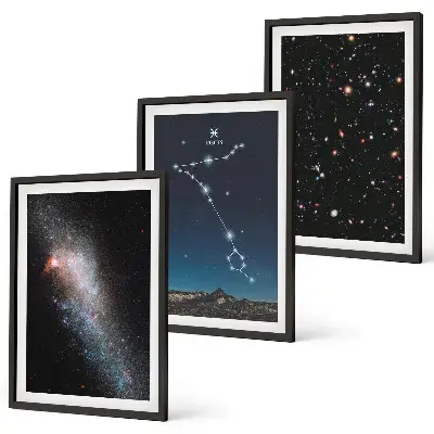 Set de tablouri decorative peisaje cosmice cu galaxia Pești