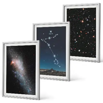 Set de tablouri decorative peisaje cosmice cu galaxia Pești
