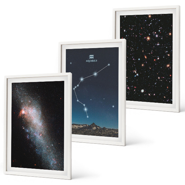 Set tablouri pentru dormitor Galaxie spațiu Vărsător