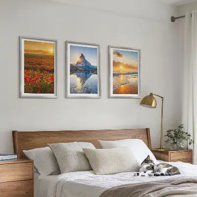 Set tablouri decorative peisaje cu munți și mare în vest