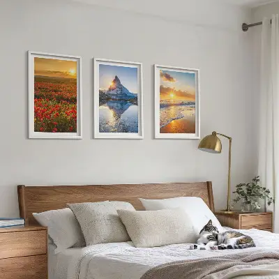Set tablouri decorative peisaje cu munți și mare în vest