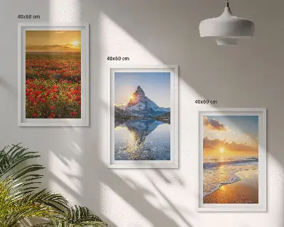 Set tablouri decorative peisaje cu munți și mare în vest