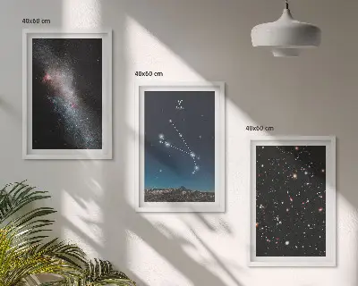 Set tablouri pentru dormitor cu peisaje cosmice ale galaxiilor