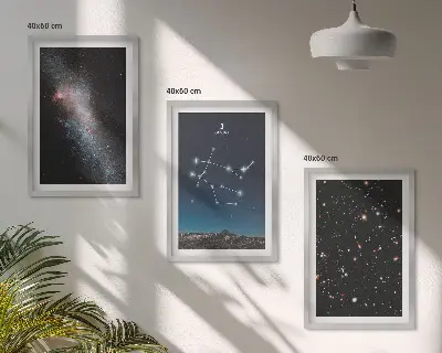 Set tablouri pentru dormitor cu modelul Galaxia zodiacală Gemeni