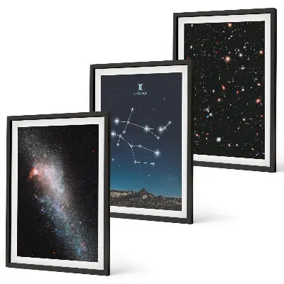 Set tablouri pentru dormitor cu modelul Galaxia zodiacală Gemeni