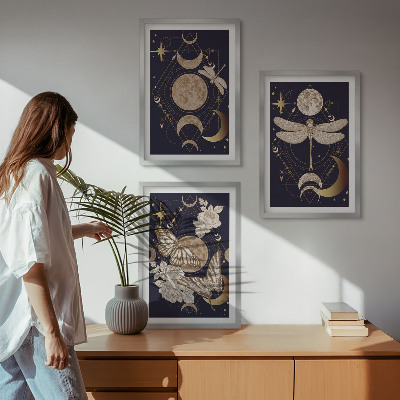 Set tablouri decorative Motive naturale flori de lună