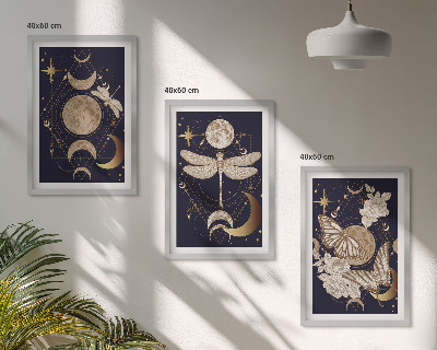 Set tablouri decorative Motive naturale flori de lună