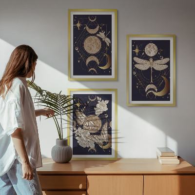 Set tablouri decorative Motive naturale flori de lună