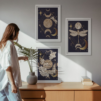 Set tablouri decorative Motive naturale flori de lună