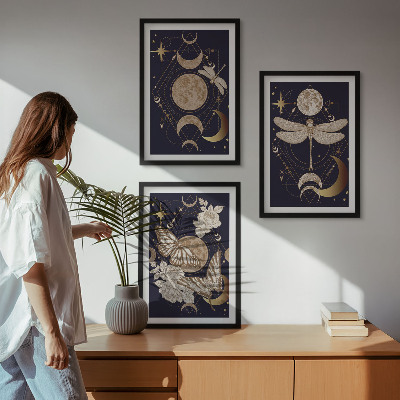 Set tablouri decorative Motive naturale flori de lună