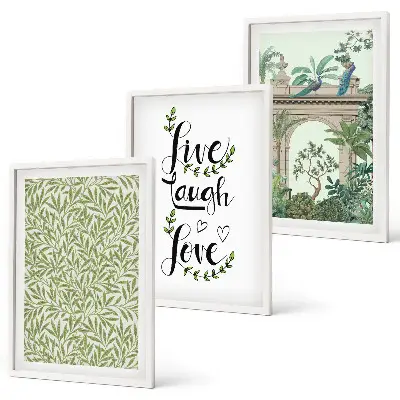 Set de tablouri decorative cu imprimeu de frunze verzi și arhitectură vegetală