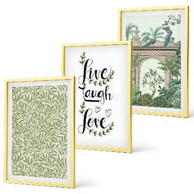 Set de tablouri decorative cu imprimeu de frunze verzi și arhitectură vegetală