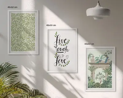 Set de tablouri decorative cu imprimeu de frunze verzi și arhitectură vegetală