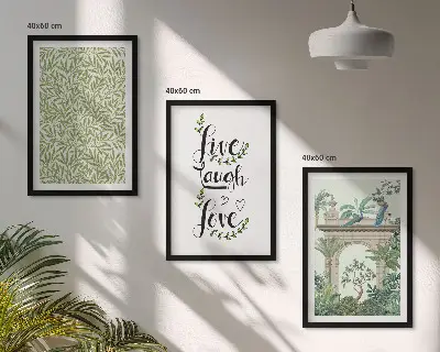 Set de tablouri decorative cu imprimeu de frunze verzi și arhitectură vegetală