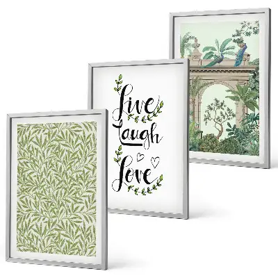 Set de tablouri decorative cu imprimeu de frunze verzi și arhitectură vegetală