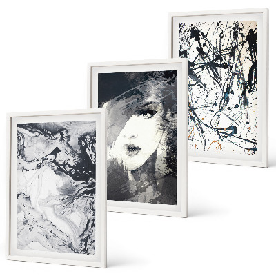 Set tablouri decorative Modele abstracte alb-negru