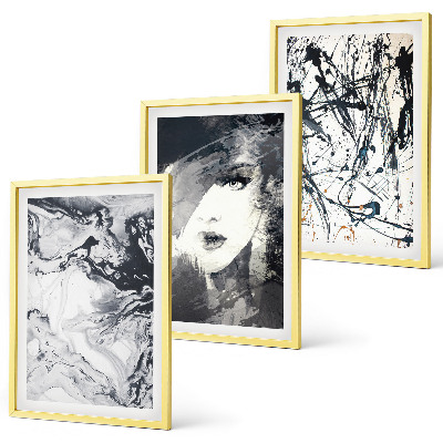 Set tablouri decorative Modele abstracte alb-negru