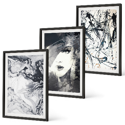 Set tablouri decorative Modele abstracte alb-negru