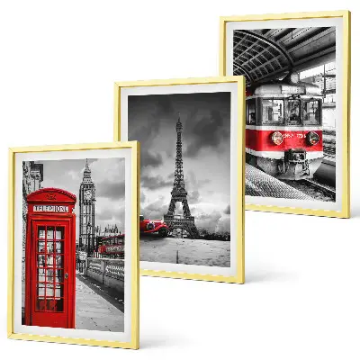 Set de tablouri pentru dormitor cu ilustrații de transport din Londra și Paris