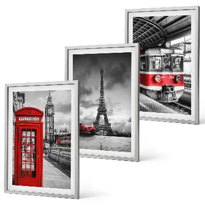Set de tablouri pentru dormitor cu ilustrații de transport din Londra și Paris