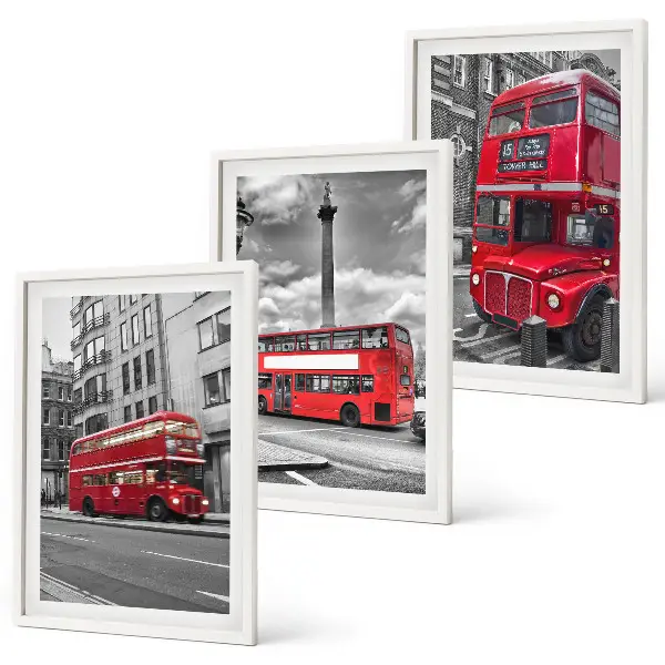 Set de tablouri pentru dormitor cu autobuze roșii de Londra
