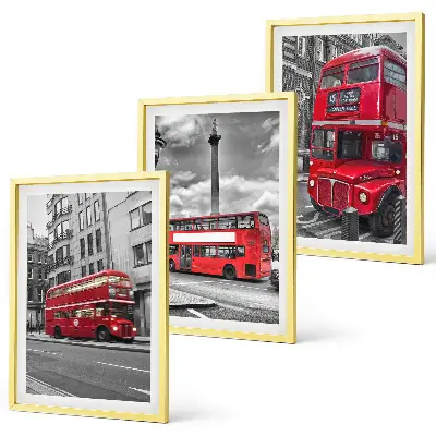 Set de tablouri pentru dormitor cu autobuze roșii de Londra