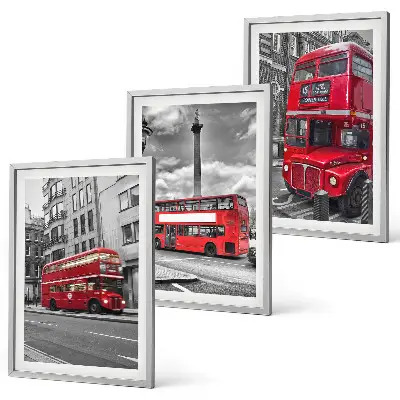 Set de tablouri pentru dormitor cu autobuze roșii de Londra