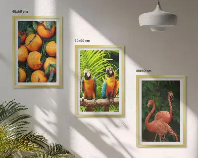 Set de tablouri pentru dormitor cu motive tropicale și accente fructate