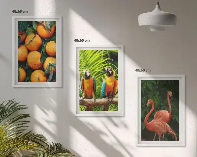 Set de tablouri pentru dormitor cu motive tropicale și accente fructate