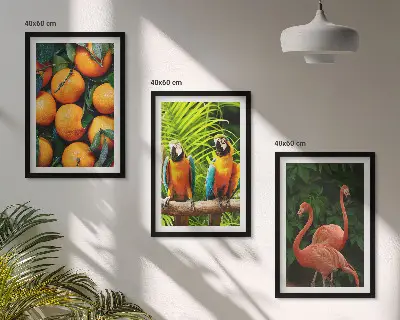 Set de tablouri pentru dormitor cu motive tropicale și accente fructate