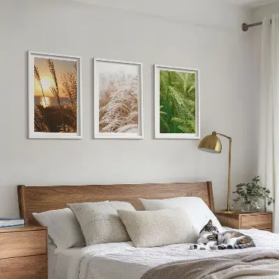 Set de tablouri pentru dormitor cu model de ierburi colorate în natură