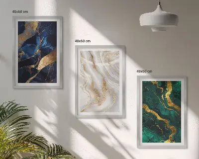 Set tablouri decorative cu modele abstracte albastru-verde