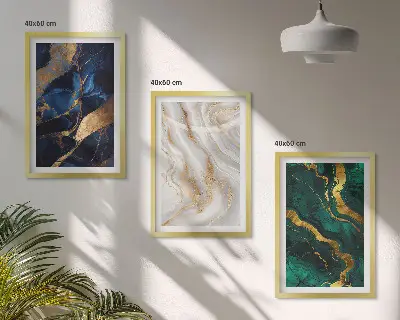 Set tablouri decorative cu modele abstracte albastru-verde
