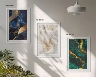 Set tablouri decorative cu modele abstracte albastru-verde