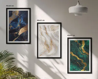 Set tablouri decorative cu modele abstracte albastru-verde