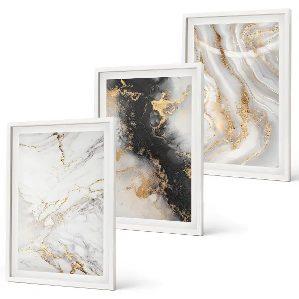 Set de tablouri pentru dormitor cu modele abstracte alb-negru