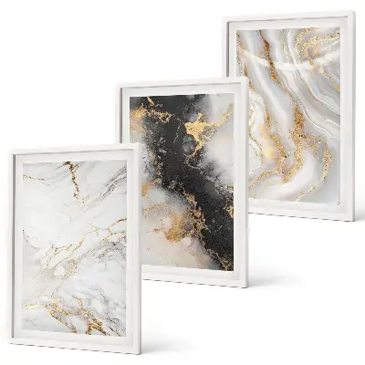 Set de tablouri pentru dormitor cu modele abstracte alb-negru