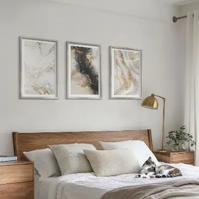 Set de tablouri pentru dormitor cu modele abstracte alb-negru