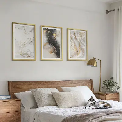 Set de tablouri pentru dormitor cu modele abstracte alb-negru