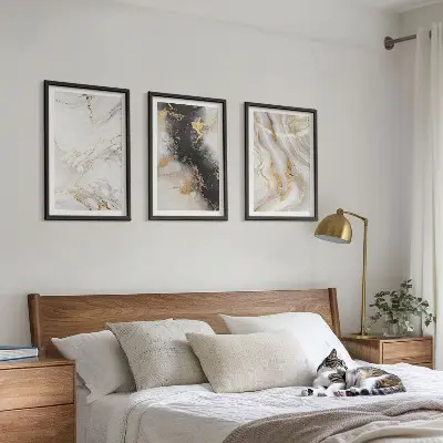 Set de tablouri pentru dormitor cu modele abstracte alb-negru