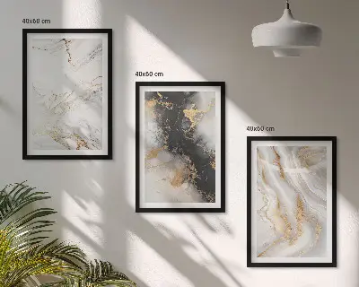 Set de tablouri pentru dormitor cu modele abstracte alb-negru