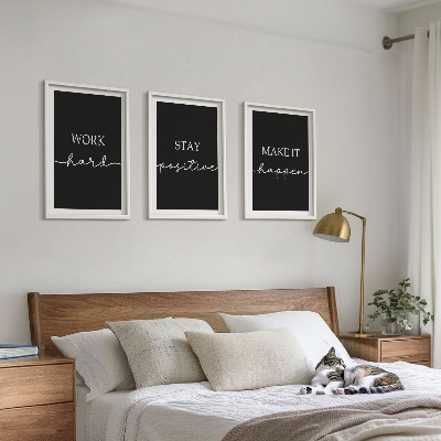 Set tablouri decorative Motive elegante pe negru