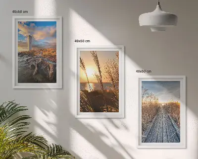 Set tablouri pentru dormitor cu debarcader și iarbă pe far