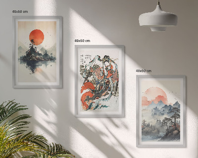 Set tablouri pentru dormitor Picturi asiatice japandi