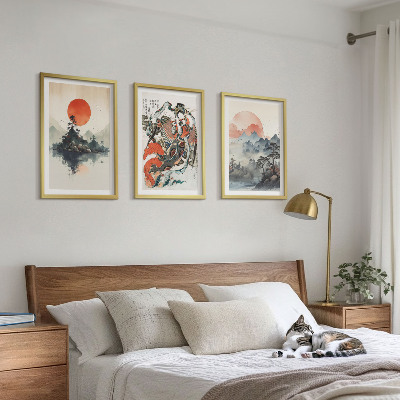 Set tablouri pentru dormitor Picturi asiatice japandi