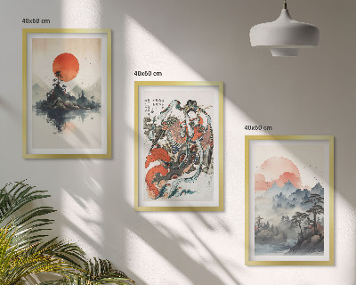 Set tablouri pentru dormitor Picturi asiatice japandi