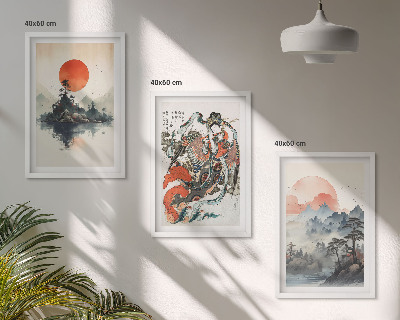 Set tablouri pentru dormitor Picturi asiatice japandi