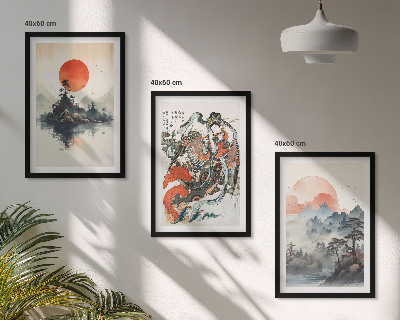 Set tablouri pentru dormitor Picturi asiatice japandi