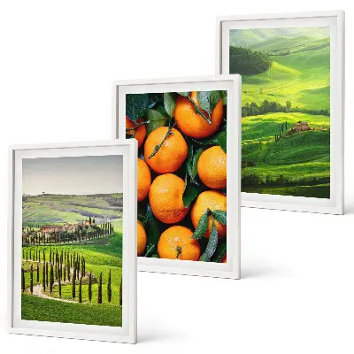 Set de tablouri pentru dormitor cu peisaj rural italian și portocale